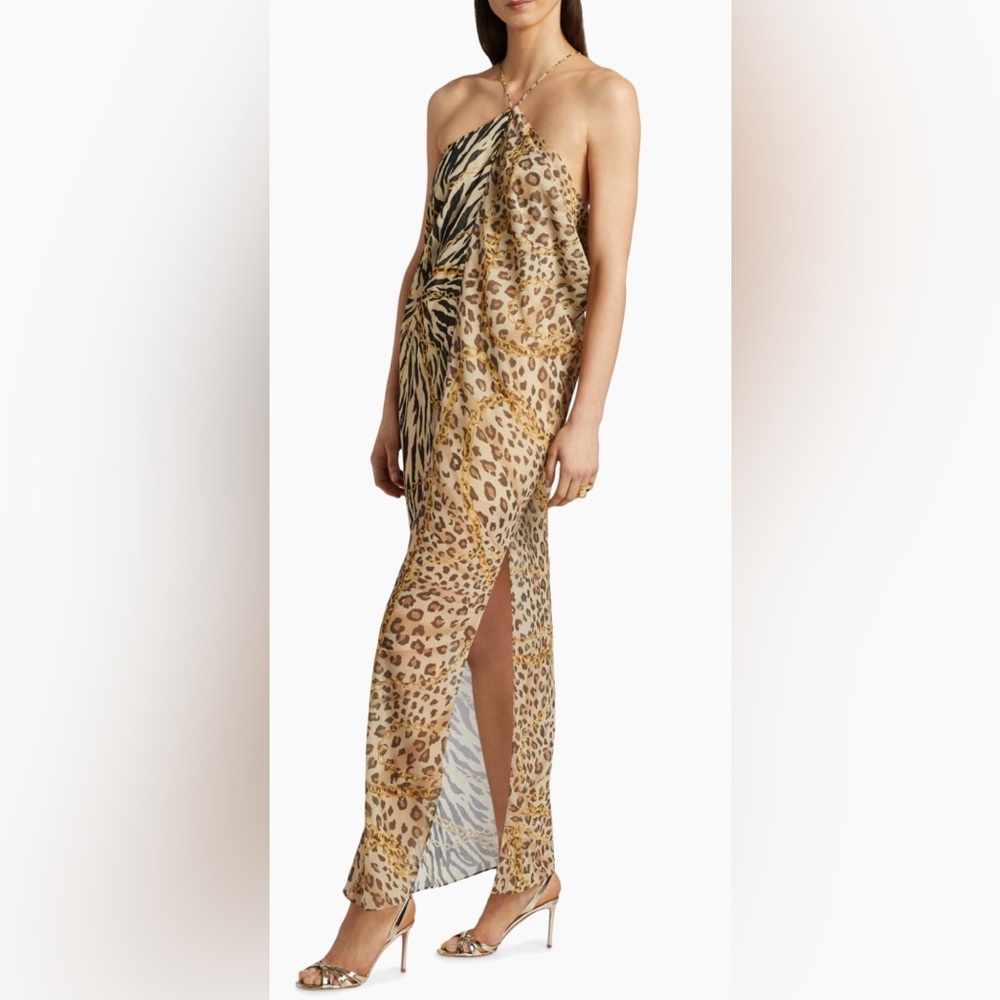 Ronny Kobo Zella Strapless Maxi Dress - Beige and Brown Leopard - Picture 1 of 11
